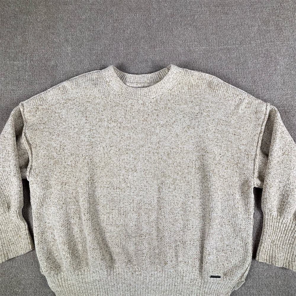 Abercrombie & Fitch Sweater Men's M Oatmeal Heather Knit Crewneck Pullover‎ - Picture 6 of 6